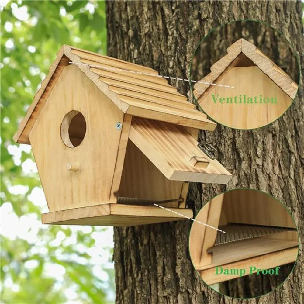 Bird House,Outdoor Bluebird House for Outside Clearance,Wooden Birdhouse Finch